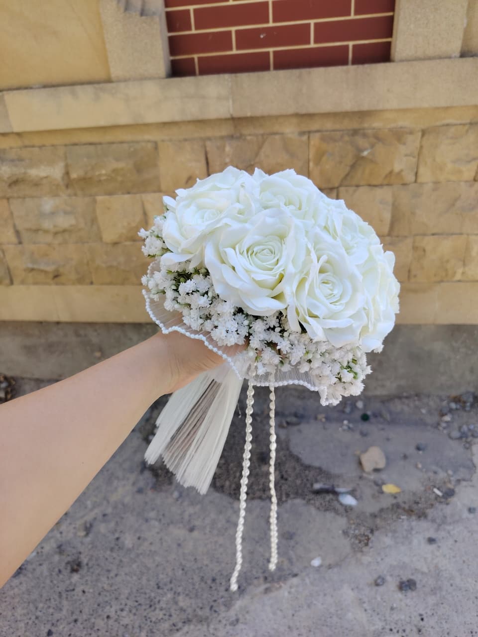 BUK-03 zərif çəhrayı gəlin buketi - Gəlin buketi dizaynları